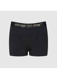 Черные трусики-боксеры для фиксации насадок Strap-on-me Harness Lingerie Allure - size M - Strap-on-me - купить с доставкой в Коврове