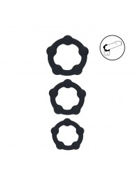 Набор из 3 эрекционных колец Beaded Silicone Cockring Set - Shots Media BV - в Коврове купить с доставкой