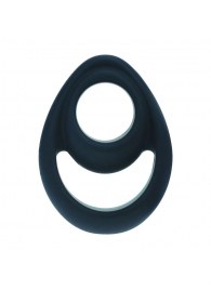 Черное эрекционное кольцо Double Ergo Silicone Cockring - Shots Media BV - в Коврове купить с доставкой