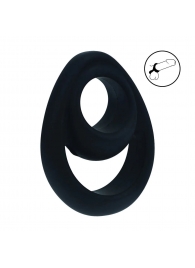 Черное эрекционное кольцо Double Ergo Silicone Cockring - Shots Media BV - в Коврове купить с доставкой