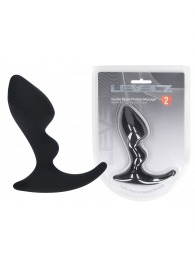 Черная анальная пробка для массажа простаты Double Ripple Silicone Prostate Massager - Shots Media BV - в Коврове купить с доставкой