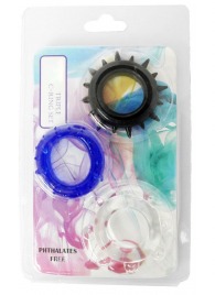 Набор из 3 эрекционных колец разного цвета и рельефа - Boys of Toys - в Коврове купить с доставкой