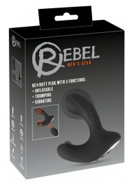 Черная анальная вибропробка с функцией расширения RC Butt Plug with 3 functions - Orion - в Коврове купить с доставкой