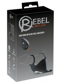 Черная вибронасадка для эрекции и стимуляции мошонки Cock ring with RC ball massager - Orion - в Коврове купить с доставкой