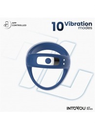 Синее интерактивное эрекционное виброкольцо Rank - Intoyou - в Коврове купить с доставкой