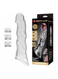 Прозрачный фаллоудлинитель с 3 вставками - 28 см. - Baile - в Коврове купить с доставкой