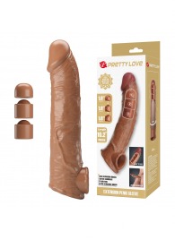 Карамельный фаллоудлинитель с подхватом мошонки Silas - 26 см. - Baile - в Коврове купить с доставкой