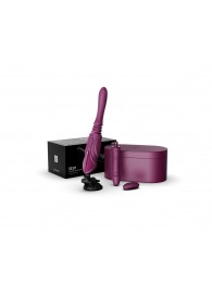 Фиолетовая секс-машина с функцией нагрева, насадками и присоской Sesh - Zalo - купить с доставкой в Коврове