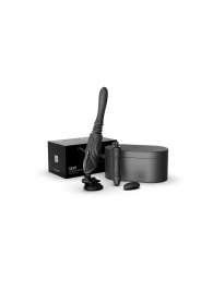 Черная секс-машина с функцией нагрева, насадками и присоской Sesh - Zalo - купить с доставкой в Коврове