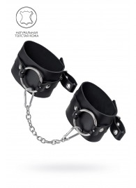 Черные оковы из толстой кожи с люверсами - Pecado - купить с доставкой в Коврове