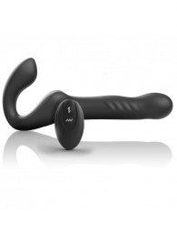 Черный безремневой страпон с вибрацией и возвратно-поступательными движениями - 24 см. - Ibiza - купить с доставкой в Коврове