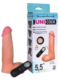 Фаллическая насадка Харнесс UNICOCK 5,5  с вибрацией - 17 см. - LOVETOY (А-Полимер) - купить с доставкой в Коврове