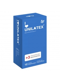 Классические презервативы Unilatex Natural Plain - 12 шт. + 3 шт. в подарок - Unilatex - купить с доставкой в Коврове