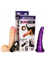 Вибрострапон с двумя насадками UniStrap - 18 и 18 см. - LOVETOY (А-Полимер) - купить с доставкой в Коврове