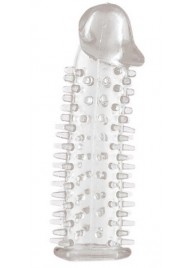 Прозрачная насадка на половой член с закрытой головкой и шипами - 12,5 см. - Toyfa Basic - в Коврове купить с доставкой