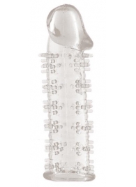 Гелевая прозрачная насадка с шипами - 12 см. - Toyfa Basic - в Коврове купить с доставкой