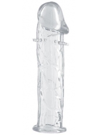 Гладкая прозрачная насадка с усиками под головкой - 12,5 см. - Toyfa Basic - в Коврове купить с доставкой