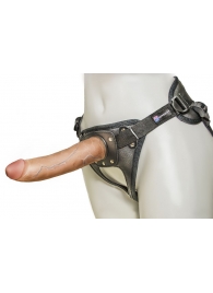 Насадка-фаллоимитатор на кожаных трусиках Harness Ultra Realistic 7  - 18 см. - LOVETOY (А-Полимер) - купить с доставкой в Коврове