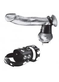 Утяжка на пенис и мошонку Cock Ring With 1.5  Ball Stretcher And Optional Weight Ring - BlueLine - купить с доставкой в Коврове