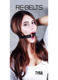 Чёрный кожаный чокер-кляп Tyra Black - Rebelts - купить с доставкой в Коврове