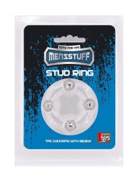 Эрекционное кольцо с 4 бусинами MENZSTUFF STUD RING CLEAR - Dream Toys - в Коврове купить с доставкой