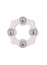 Эрекционное кольцо с 4 бусинами MENZSTUFF STUD RING CLEAR - Dream Toys - в Коврове купить с доставкой