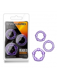 Набор из 3 фиолетовых эрекционных колец Stay Hard Beaded Cockrings - Blush Novelties - в Коврове купить с доставкой