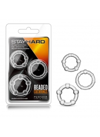 Набор из 3 прозрачных эрекционных колец Stay Hard Beaded Cockrings - Blush Novelties - в Коврове купить с доставкой