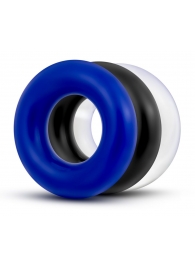Набор из 3 разноцветных колец Stay Hard Donut Rings - Blush Novelties - в Коврове купить с доставкой
