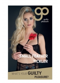 Пластиковая метелочка с красными пёрышками Small Feather Tickler - 32 см. - Blush Novelties - купить с доставкой в Коврове