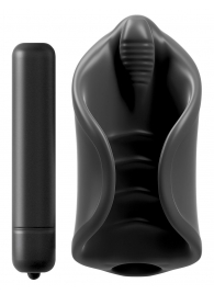 Чёрный мастурбатор Vibrating Silicone Stimulator с вибрацией - Pipedream - в Коврове купить с доставкой