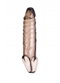 Дымчатая фаллическая насадка с подхватом и закрытой головкой - 16,2 см. - ToyFa - в Коврове купить с доставкой