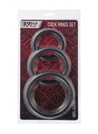 Набор из 3 чёрных эрекционных колец - ToyFa - в Коврове купить с доставкой