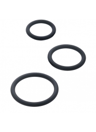 Набор из 3 чёрных эрекционных колец - ToyFa - в Коврове купить с доставкой