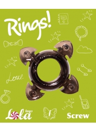 Чёрное эрекционное кольцо Rings Screw - Lola Games - в Коврове купить с доставкой