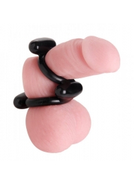 Двойное эрекционное кольцо Dual Stretch To Fit Cock and Ball Ring - XR Brands - в Коврове купить с доставкой