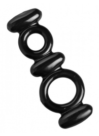 Двойное эрекционное кольцо Dual Stretch To Fit Cock and Ball Ring - XR Brands - в Коврове купить с доставкой