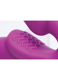 Ярко-розовый безремневой вибрострапон Evoke Vibrating Strapless Silicone Strap-on Dildo - XR Brands - купить с доставкой в Коврове