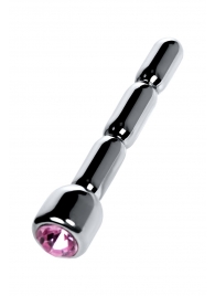 Серебристый уретральный плаг со стразом - 7 см. - ToyFa - купить с доставкой в Коврове