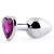 Серебристая анальная пробка с фиолетовым кристаллом-сердечком - 8 см. - Anal Jewelry Plug - купить с доставкой в Коврове