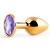 Золотистая анальная пробка с фиолетовым стразом - 7,2 см. - Anal Jewelry Plug - купить с доставкой в Коврове