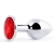 Серебристая анальная пробка с красным стразом - 7,2 см. - Anal Jewelry Plug - купить с доставкой в Коврове