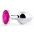 Серебристая анальная пробка с малиновым кристаллом - 7,2 см. - Anal Jewelry Plug - купить с доставкой в Коврове