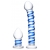 Набор из 2 стеклянных игрушек с синей спиралью Swirly Dildo   Buttplug Set - Glas