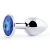 Анальное украшение BUTT PLUG  Small с синим кристаллом - 7 см. - Anal Jewelry Plug - купить с доставкой в Коврове