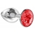 Малая серебристая анальная пробка Diamond Red Sparkle Small с красным кристаллом - 7 см. - Lola Games - купить с доставкой в Коврове