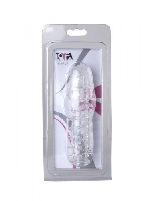 Прозрачная, закрытая насадка с шипами и точками - 13,5 см. - Toyfa Basic - в Коврове купить с доставкой