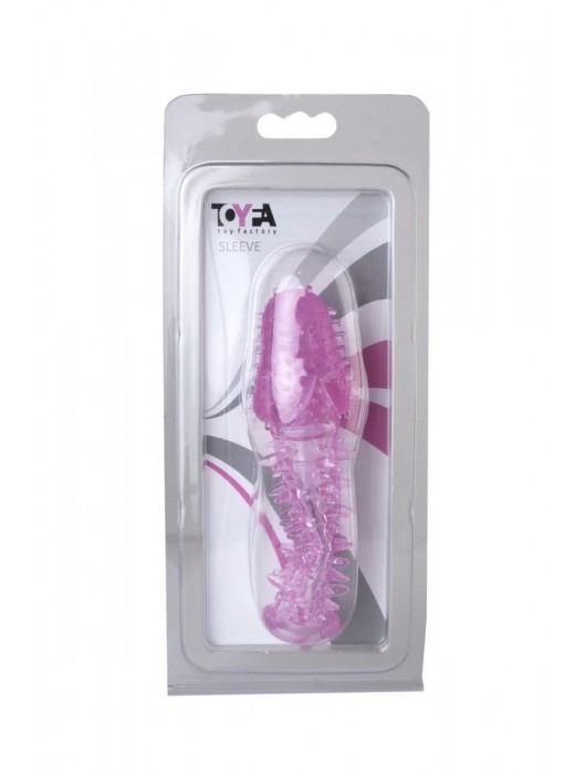 Закрытая насадка розового цвета с шипами и точками - 13,5 см. - Toyfa Basic - в Коврове купить с доставкой