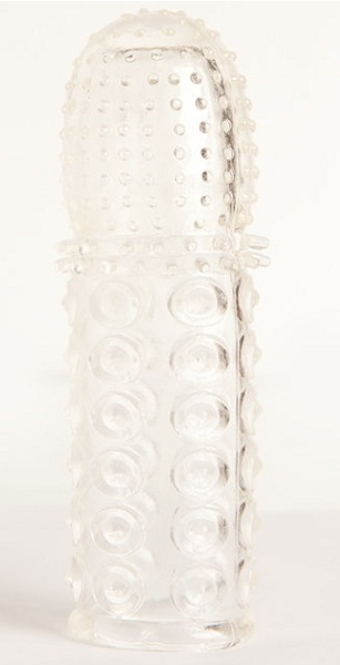 Прозрачная закрытая гелевая насадка - 13,5 см. - Toyfa Basic - в Коврове купить с доставкой