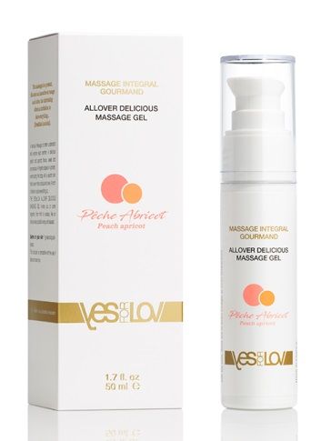 Универсальный массажный гель-смазка Allover Delicious Massage Gel с ароматом персика и аброкоса - 50 мл. - YESforLOV - купить с доставкой в Коврове